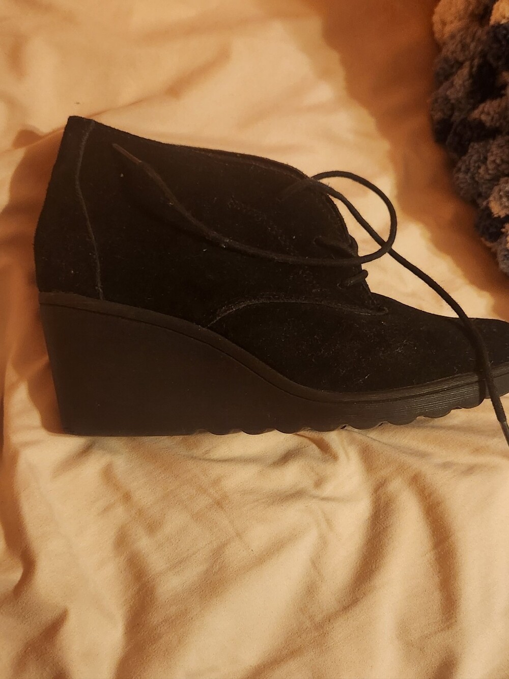 Black Wedge Boot